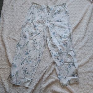 Cherokee Blue & Green Floral Cotton Sleepwear Loungewear Pants Bottoms